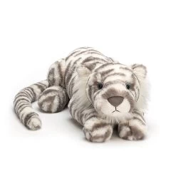 Peluche Jellycat Sacha Tigre Des Neiges &ndash; Sacha Tiger Snow &ndash; Little Sac4t 8x29cm