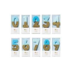Bougie Anniversaire Chiffre Bleu Et Paillette