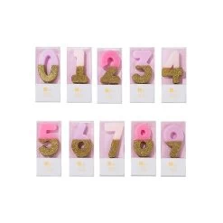 Bougie Anniversaire Chiffre Rose Et Paillette
