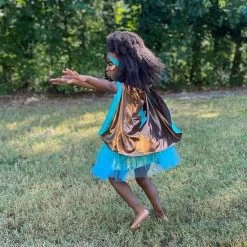 D&eacute;guisement Fille Superheros Bleu Et Or - 4/7 Ans