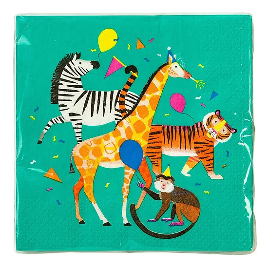 Serviette En Papier Animaux Safari - Lot De 20 4 Serviette En Papier Animaux Safari - Lot De 20 – Image 2