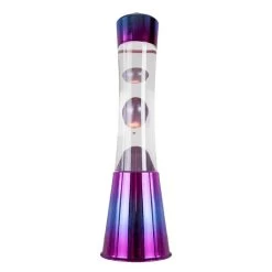 Lampe &agrave; Lave 40 Cm - M&eacute;tal Iris&eacute; - Liquide Transparent & Lave M&eacute;tal Violet -Petits Trésors Soldes p 3669 supp 2 211013114040