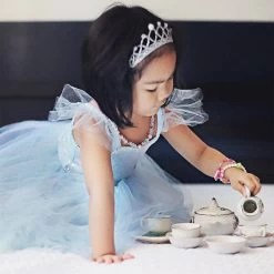 Déguisement Fille Robe De Princesse Sequins Bleu