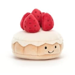 Peluche Jellycat Patisserie Tarte Aux Fraises - Pretty Patisserie Tarte Aux Fraises - Pret3taf - 9 Cm