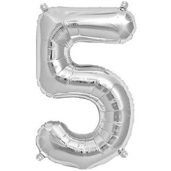 Ballon Anniversaire Chiffre Aluminium Argent - 36 Cm -Petits Trésors Soldes p 4087 supp 5 220215160619