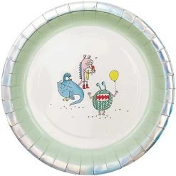 Assiette En Carton Petits Monstres - Lot De 8