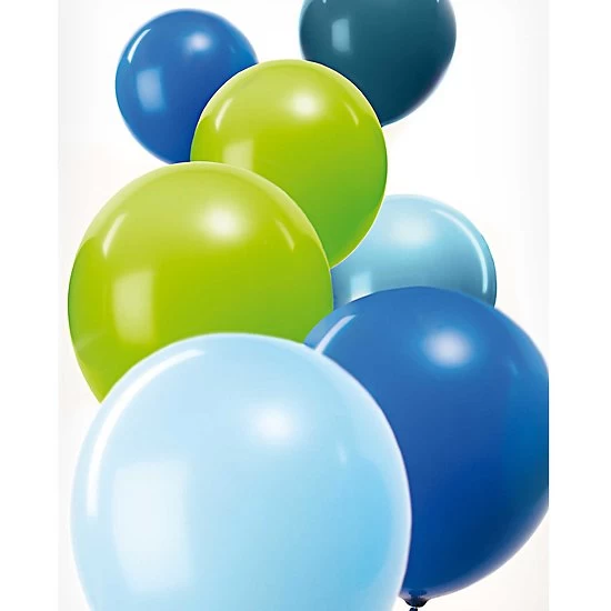 Ballons Anniversaire Multicolores Aqua - Lot De 12 3 Ballons Anniversaire Multicolores Aqua - Lot De 12