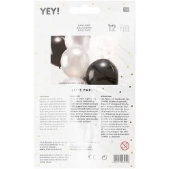 Ballons Anniversaire Noir Et Blanc - Lot De 12 -Petits Trésors Soldes p 4125 supp 4 220218155712