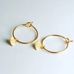 Boucles D'oreilles Cr&eacute;oles Et Pampille Plaqu&eacute; Or - Yeux