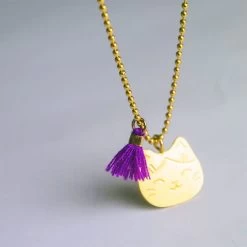Collier Pendentif Long Plaqué Or + Pompon - Chat Porte Bonheur Maneki Neko 8 Collier Pendentif Long Plaqué Or + Pompon - Chat Porte Bonheur Maneki Neko -Petits Trésors Soldes p 4157 supp 2 220223162911
