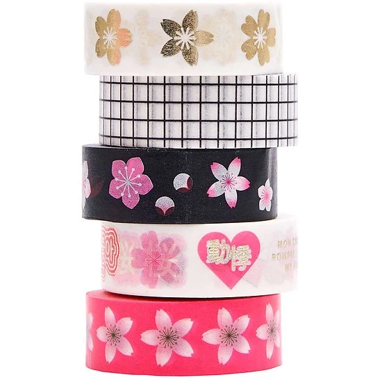 5 Rubans Adhesifs Masking Tape - Washi Tape Fleurs Sakura 4 5 Rubans Adhesifs Masking Tape - Washi Tape Fleurs Sakura – Image 2