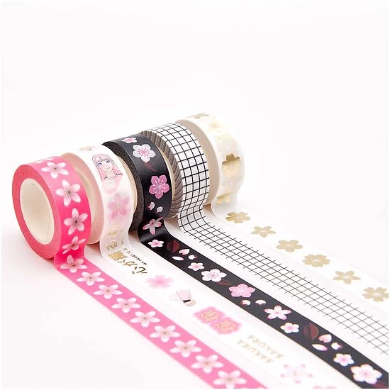 5 Rubans Adhesifs Masking Tape - Washi Tape Fleurs Sakura 6 5 Rubans Adhesifs Masking Tape - Washi Tape Fleurs Sakura – Image 4
