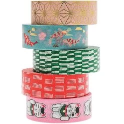 5 Rubans Adhesifs Masking Tape - Washi Tape Maneki Neko -Petits Trésors Soldes p 4171 supp 6 220225151206