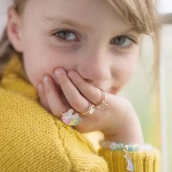 Lot De 3 Bagues Enfant Licorne Coeur Et Papillon