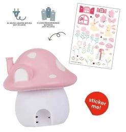 Veilleuse Enfant Maison Champignon Rose - A Little Lovely Company -Petits Trésors Soldes p 4557 supp 2 221013160627
