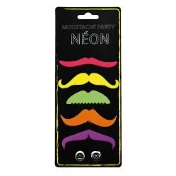 Lot De 6 Moustaches Adh&eacute;sives Fluo