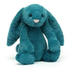 Peluche Jellycat Bleu Petrol &ndash; Bashful Mineral Blue Bunny &ndash; Medium Bas3mbb 31cm