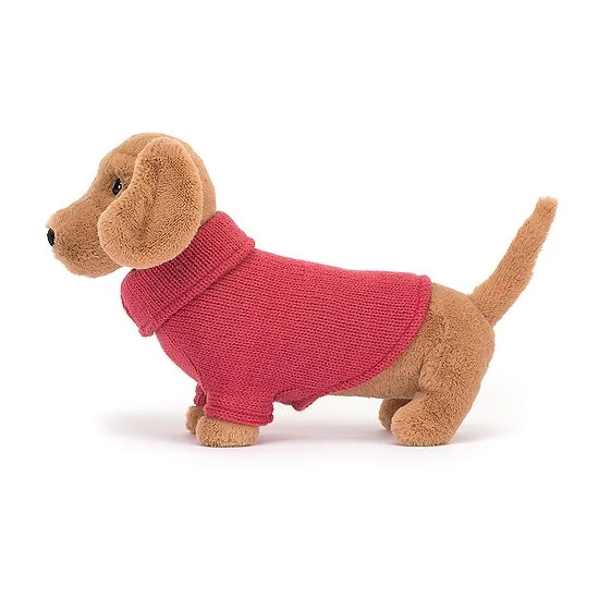 Peluche Jellycat Chien Teckel En Pull Rose - Sweater Sausage Dog - S3sdp 14cm 4 Peluche Jellycat Chien Teckel En Pull Rose - Sweater Sausage Dog - S3sdp 14cm – Image 2