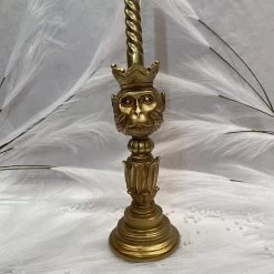 Bougeoir Chandelier Bougie Lion Ou Singe Or Dor&eacute; 24cm -Petits Trésors Soldes p 4878 supp 3 221202154107