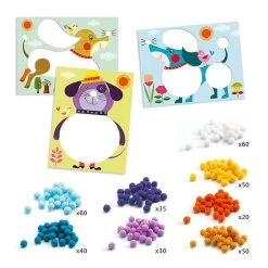 Tableau Collage De Pompons - Chiens &agrave; Caresser -Petits Trésors Soldes p 5051 supp 2 221223164100