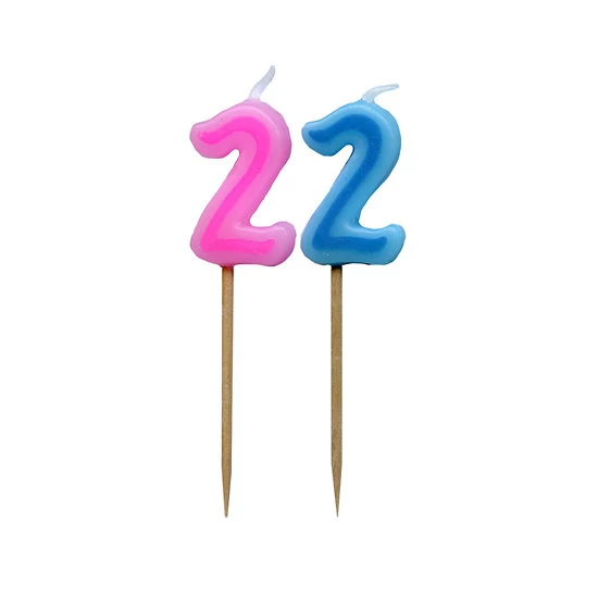 Bougie Chiffre 2 - Rose Ou Bleu 3 Bougie Chiffre 2 - Rose Ou Bleu
