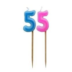 Bougie Chiffre 5 - Rose Ou Bleu